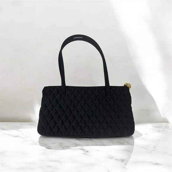 Vera Bradley Black Quilted Shoulder Handbag Tote – Everyday Classic Bag - Picture 1 of 10